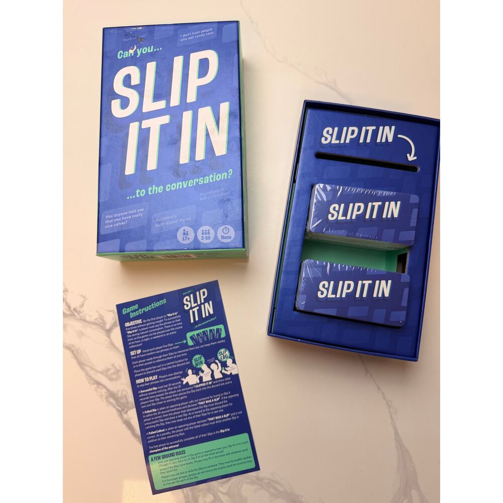 Slip It In Party Game Gray Matters Complete Sealed Cards Open Box